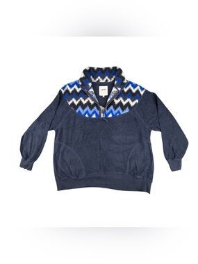 Aerie Fuzzy/Fleece Quarter‑Zip Sweater Women Small Cozy Sherpa/Cloud Fleece